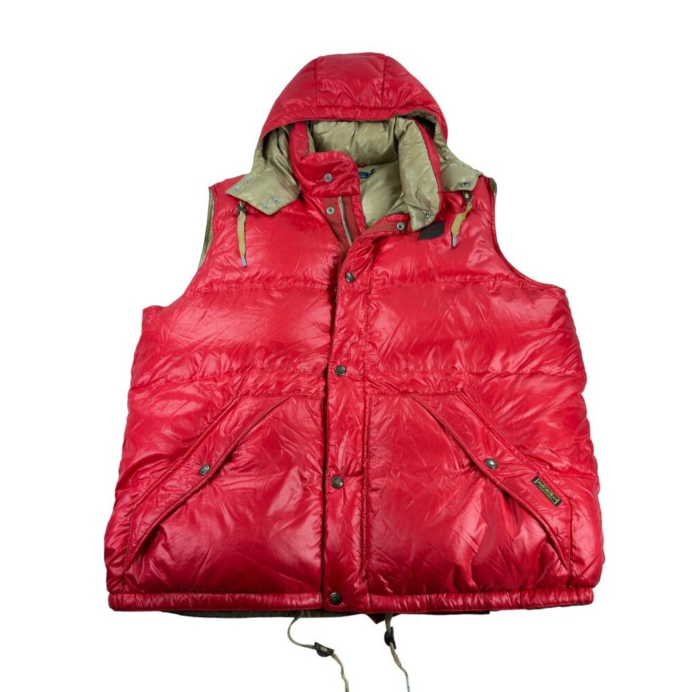Vintage Polo Ralph Lauren Down Puffer Vest Hooded Jacket Mens Size 2XB Red